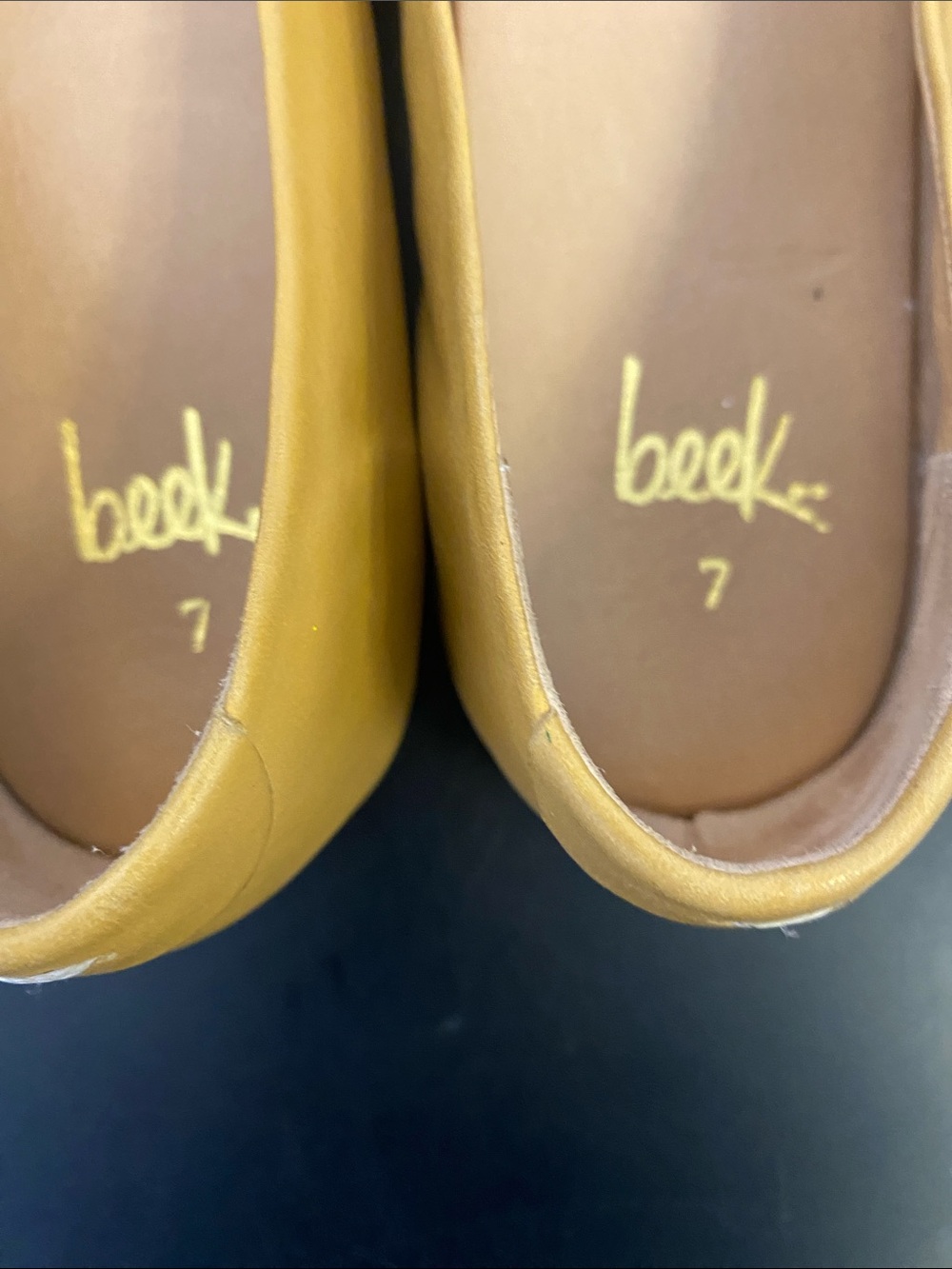 Beek Mustard Leather Ballet Flats - Picture 4 of 5